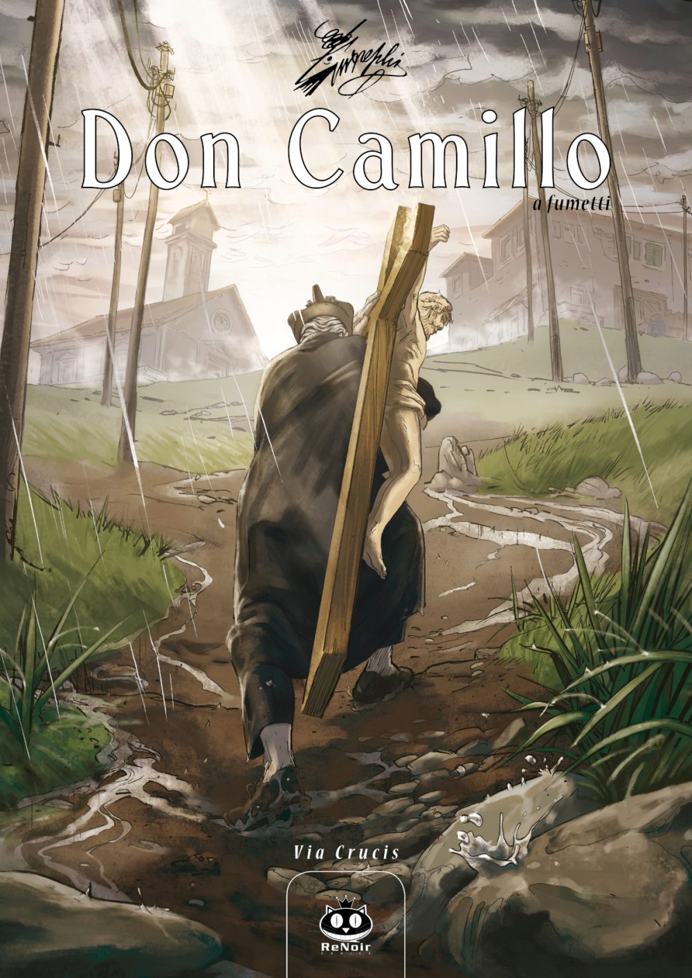 Don Camillo a fumetti 18: Via Crucis, copertina di Ennio Bufi