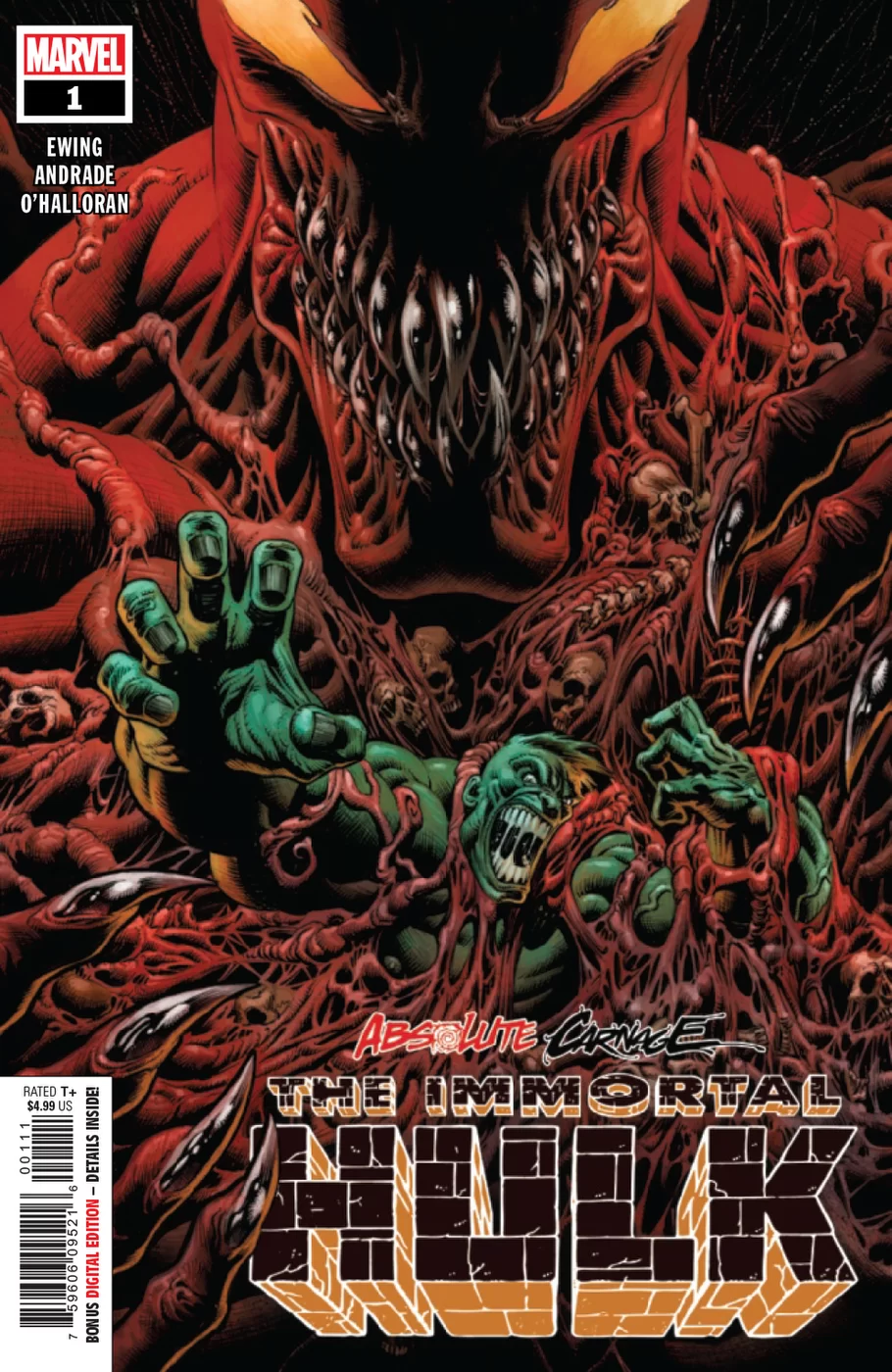 Absolute Carnage: Immortal Hulk #1, copertina di Kyle Hotz