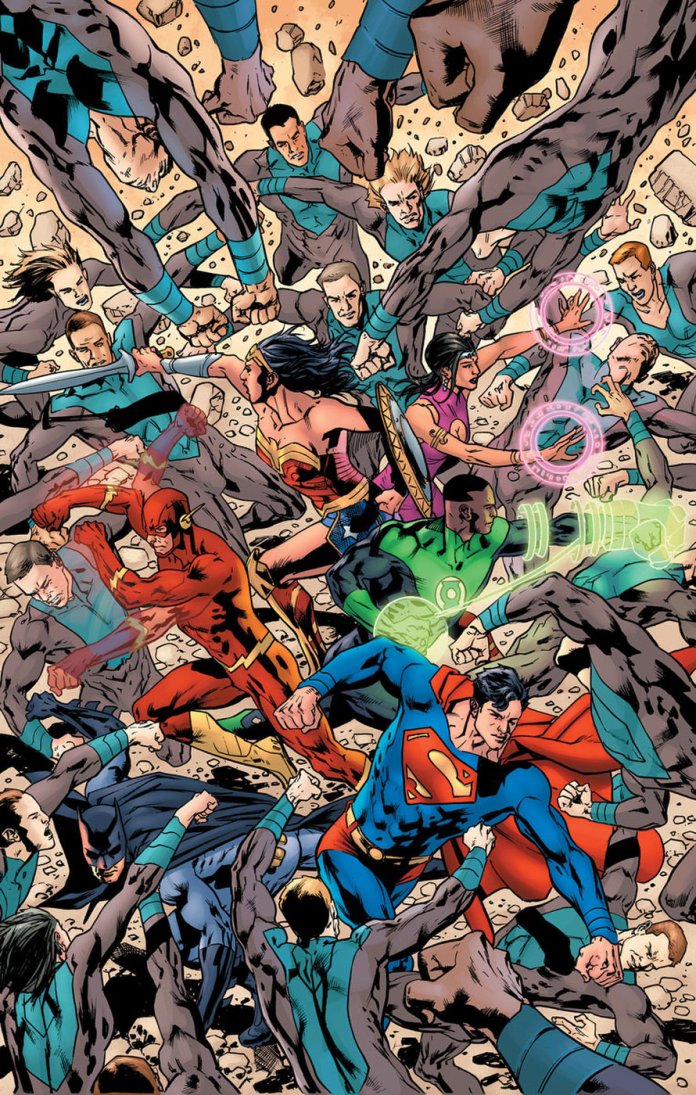 Justice League #40, copertina di Bryan Hitch