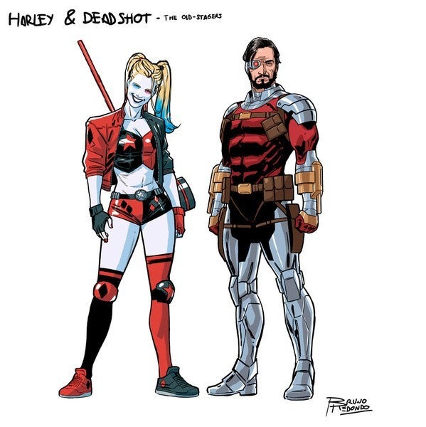 Suicide Squad: Harley Quinn e Deadshot, character design di Bruno Redondo
