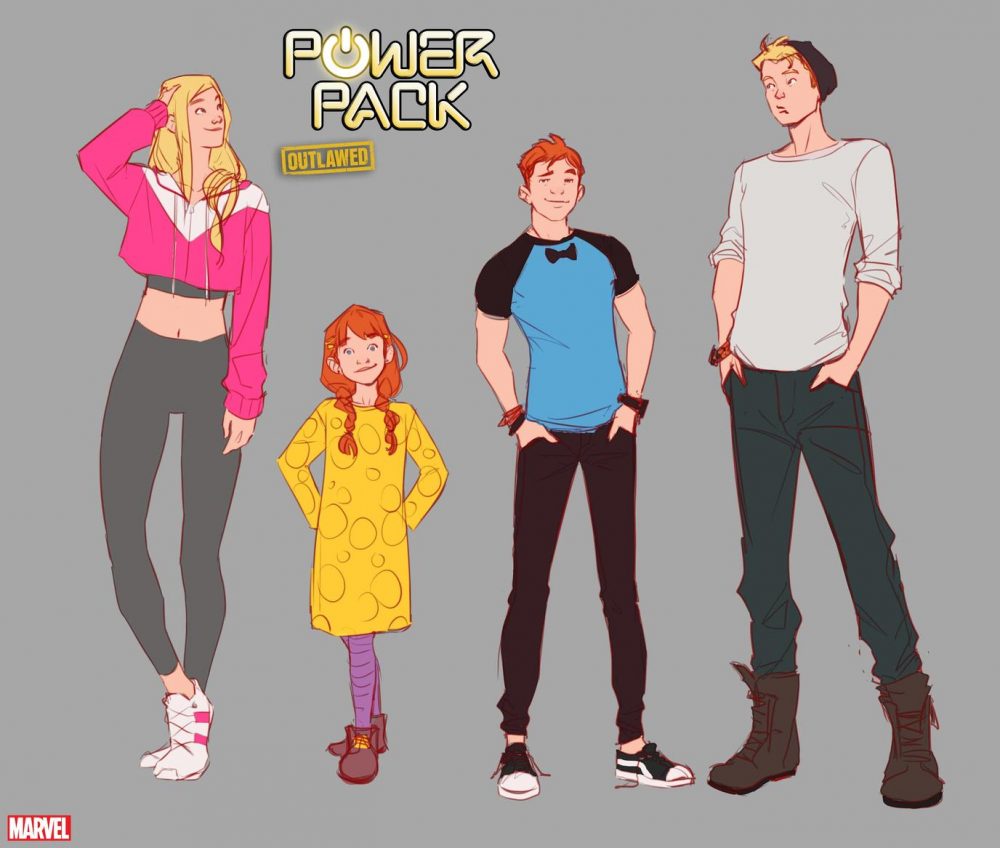 Power Pack #1, character design di Nico Leon