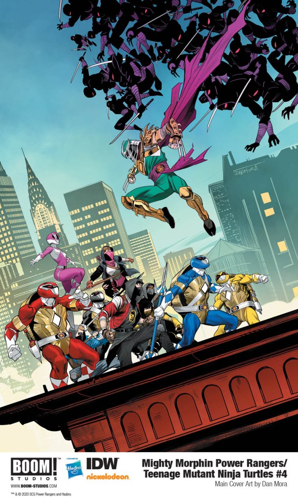 Mighty Morphin Power Rangers/Teenage Mutant Ninja Turtles #4, copertina di Dan Mora