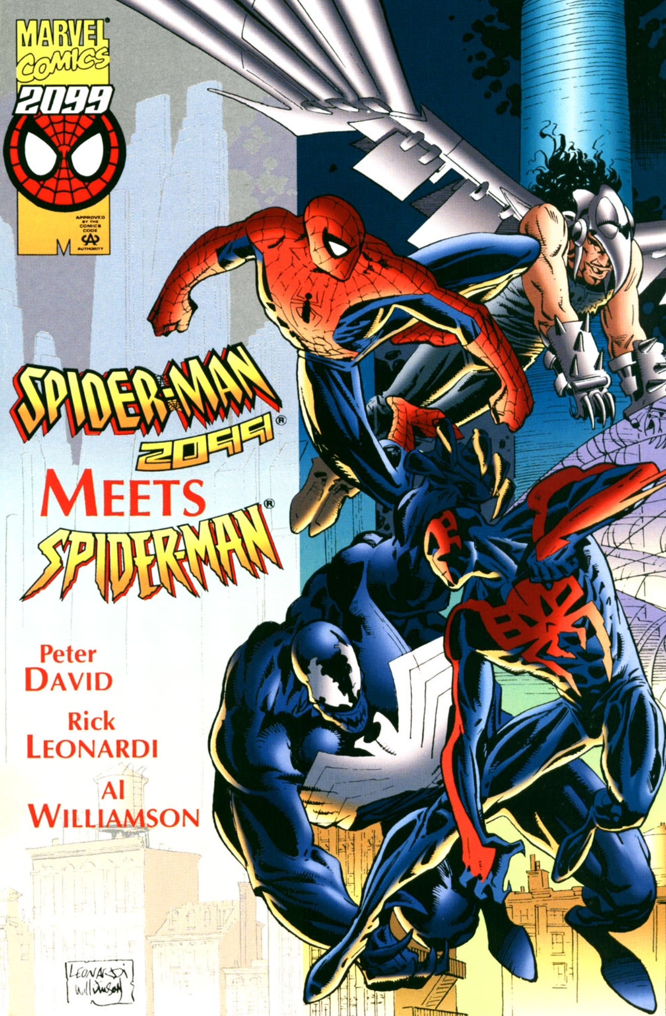 Spider-Man 2099 meets Spider-Man, copertina di Rick Leonardi