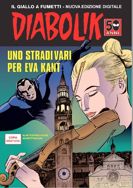 Diabolik: Uno stradivari per Eva Kant, copertina di Giorgio Montorio