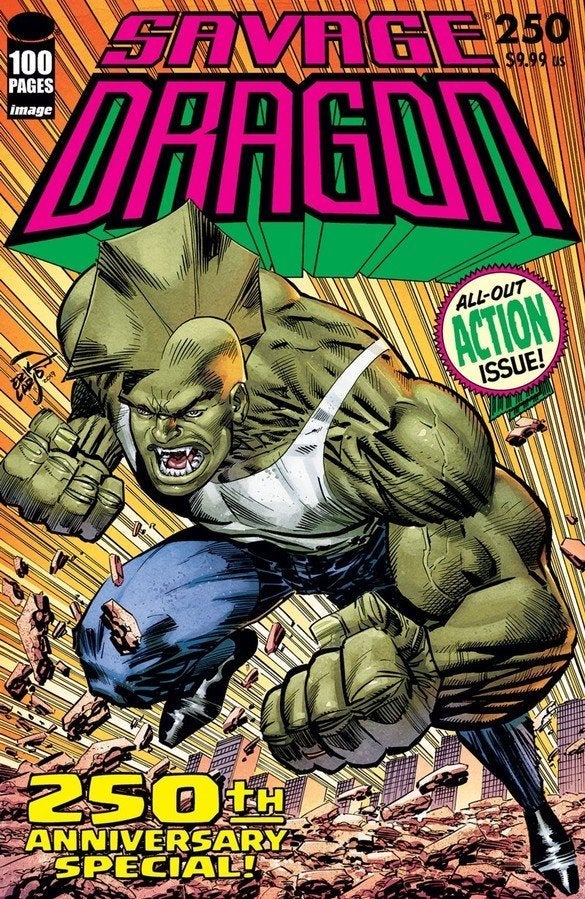 Savage Dragon #250, copertina di Erik Larsen