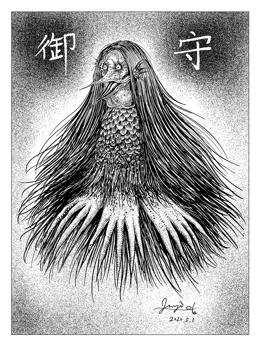 Amabie, illustrazione di Junji Ito