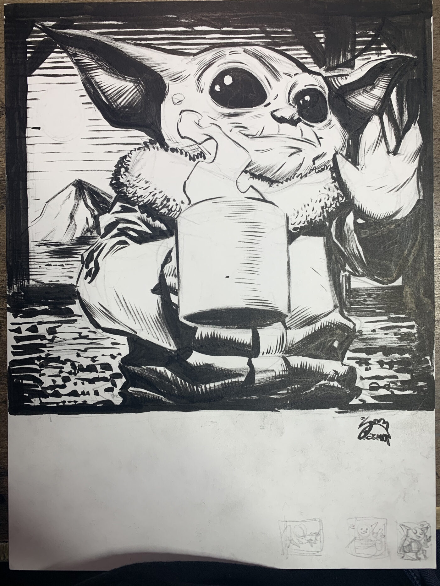 Baby Yoda, illustrazione di Ryan Stegman