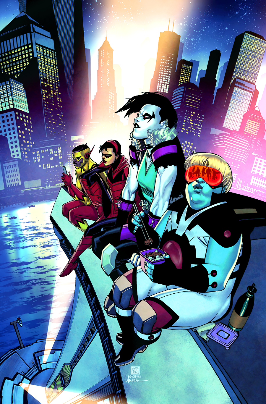 Teen Titans #47, copertina di Bernard Chang