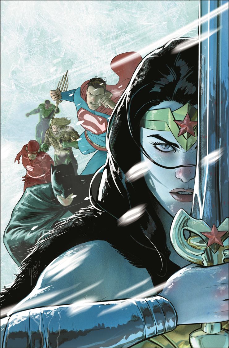 Justice League: Endless Winter #1, copertina di Mikel Janin