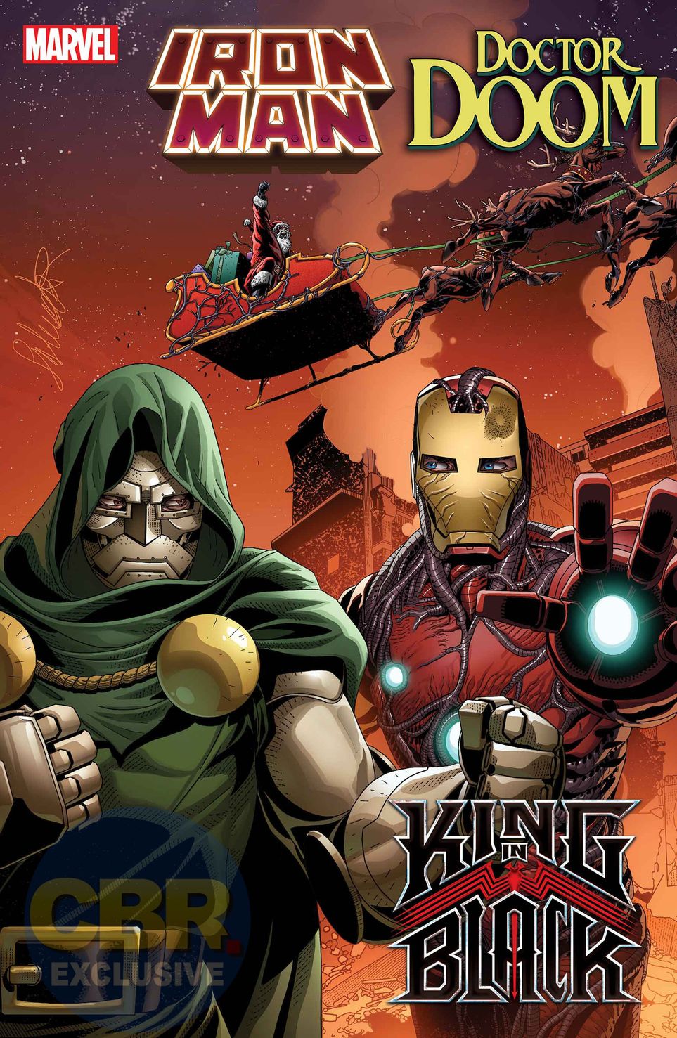 King in Black: Iron Man/Doctor Doom #1, copertina di Salvador Larroca