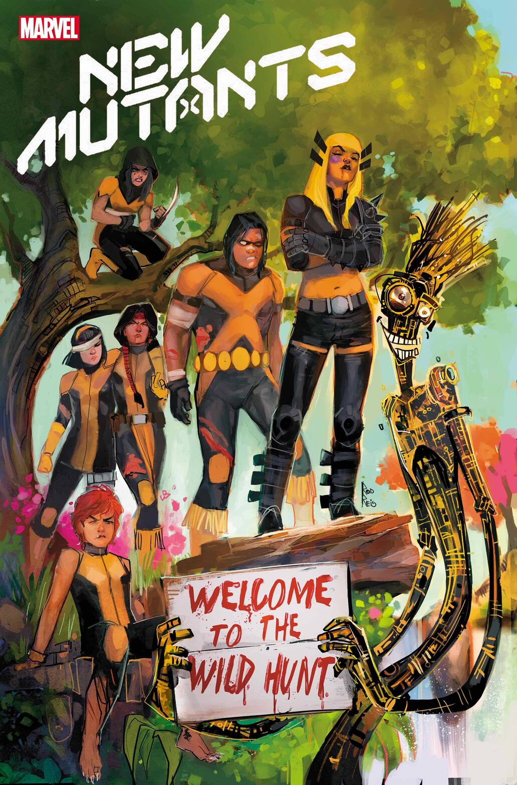 New Mutants #14, copertina di Rod Reis