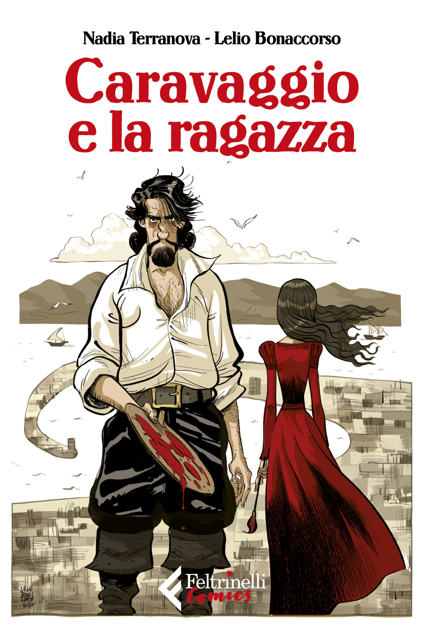 Caravaggio e la ragazza, copertina di Lelio Bonaccorso