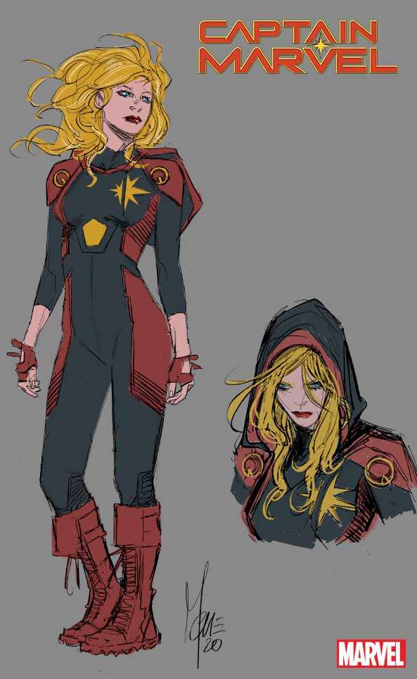 Captain Marvel, character desing di Marco Checchetto