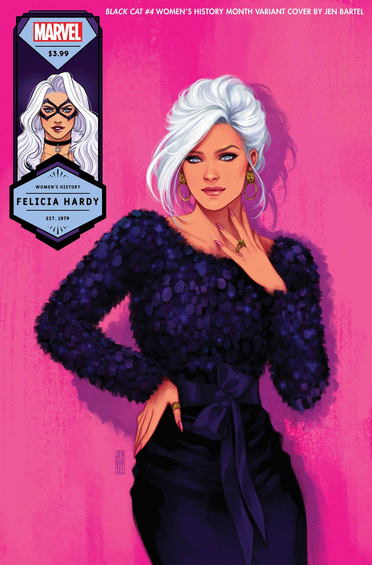 Black Cat #4, variant cover di Jen Bartel