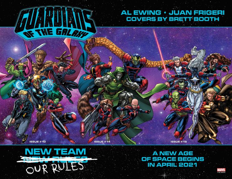 Guardians of the Galaxy, copertina panoramica di Brett Booth