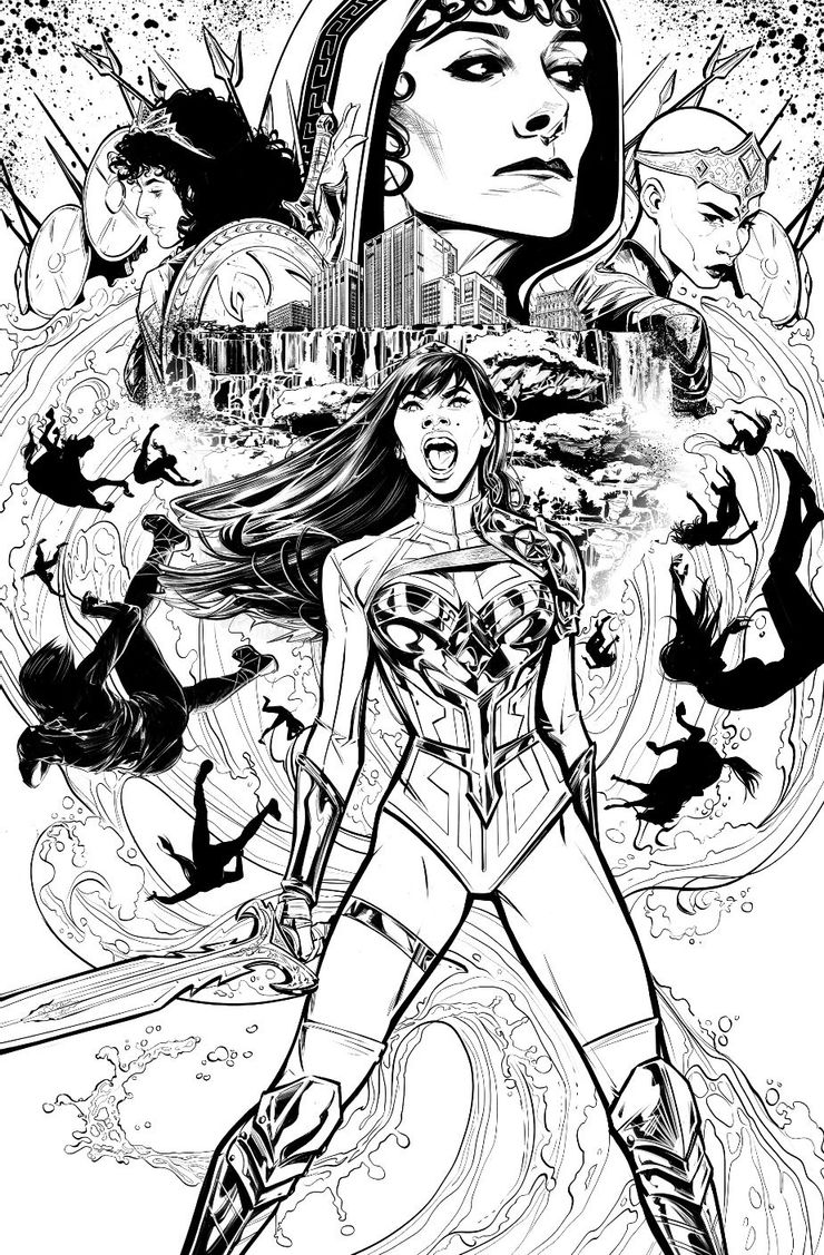 Wonder Girl #1, copertina di Joëlle Jones (bianco e nero)