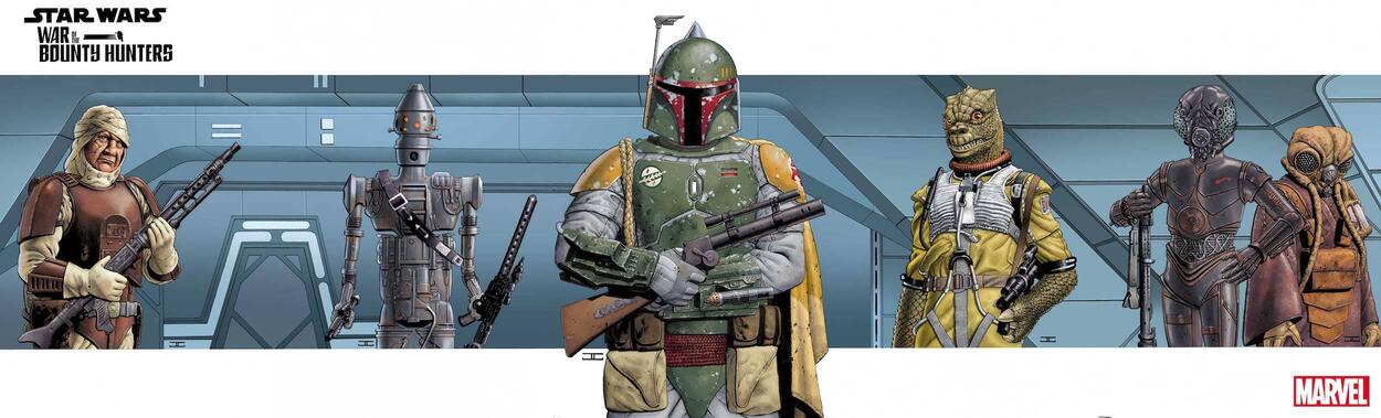 Star Wars: War of the Bounty Hunters, copertina panoramica di John Cassaday