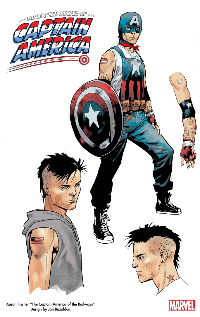 The United States of Captain America, character design di Jon Bazaldua