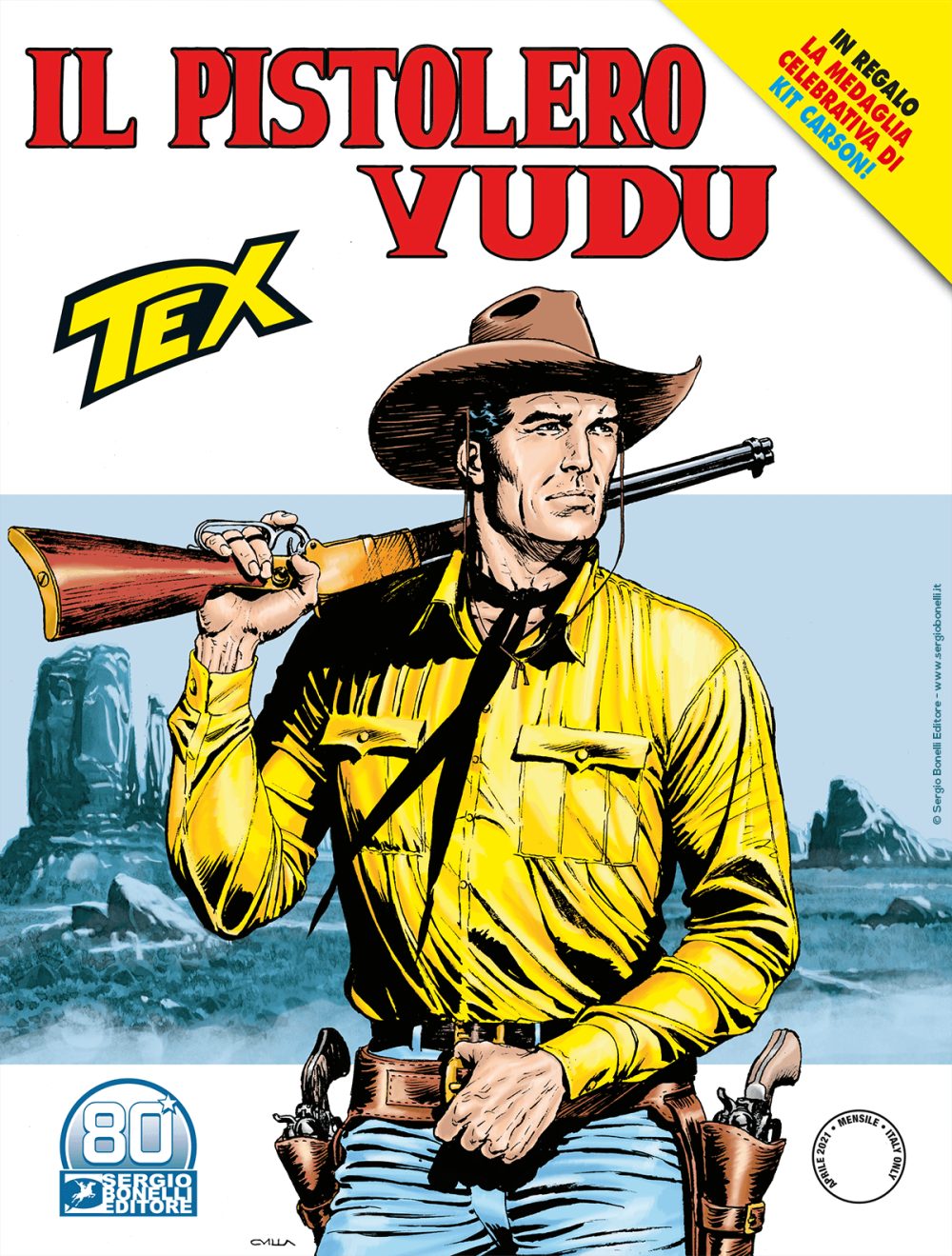 Tex 726: Il pistolero vudu, copertina di Claudio Villa