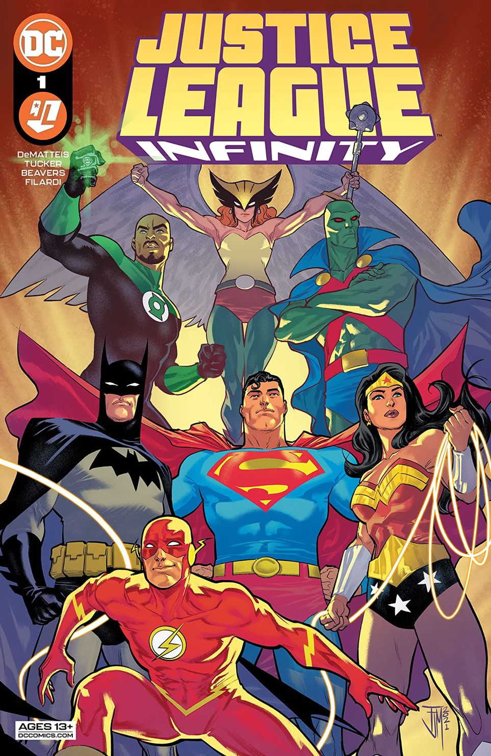 Justice League Infinity #1, copertina di Ethen Beavers