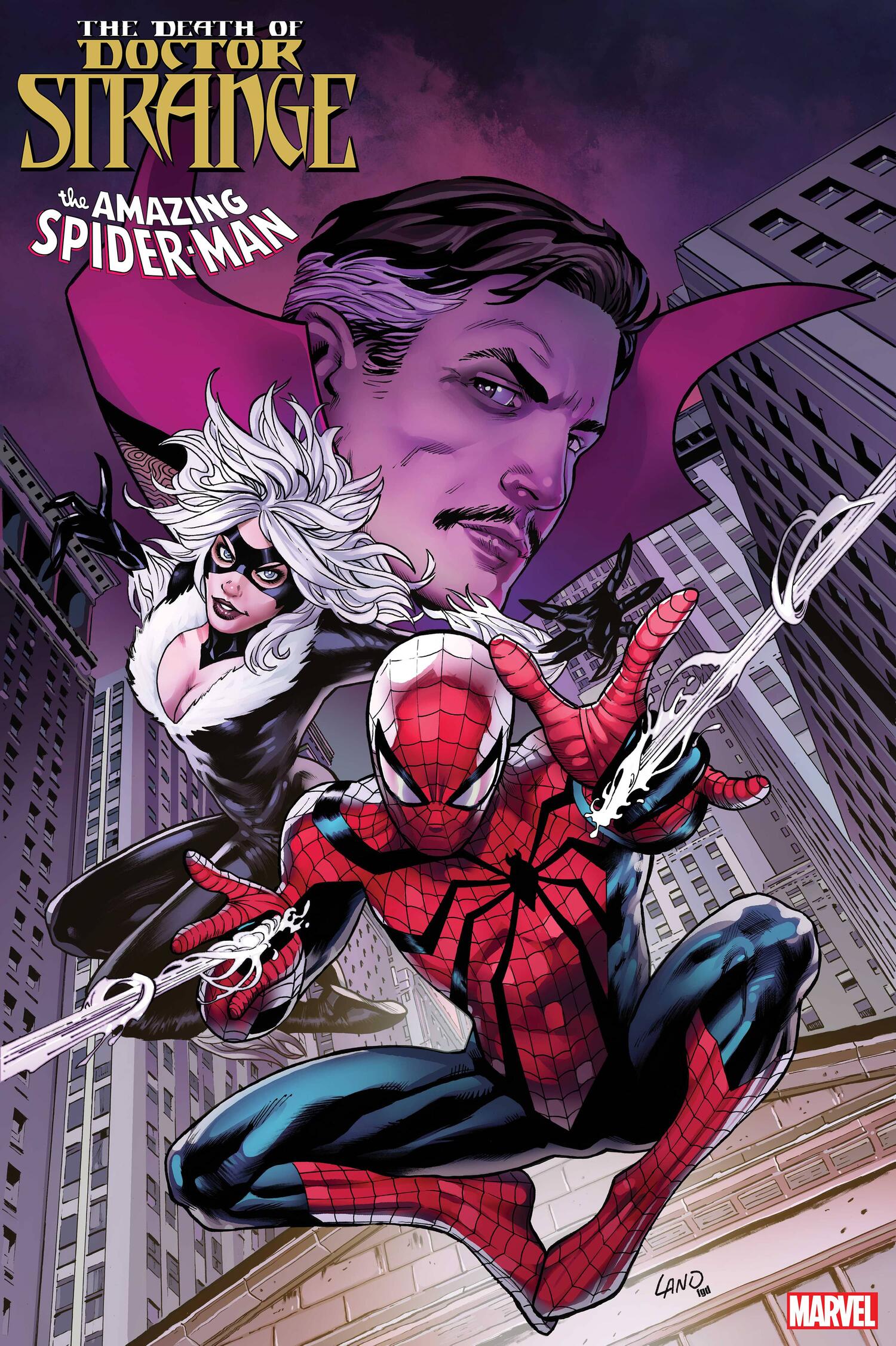 Death of Doctor Strange: Spider-Man #1, copertina di Greg Land