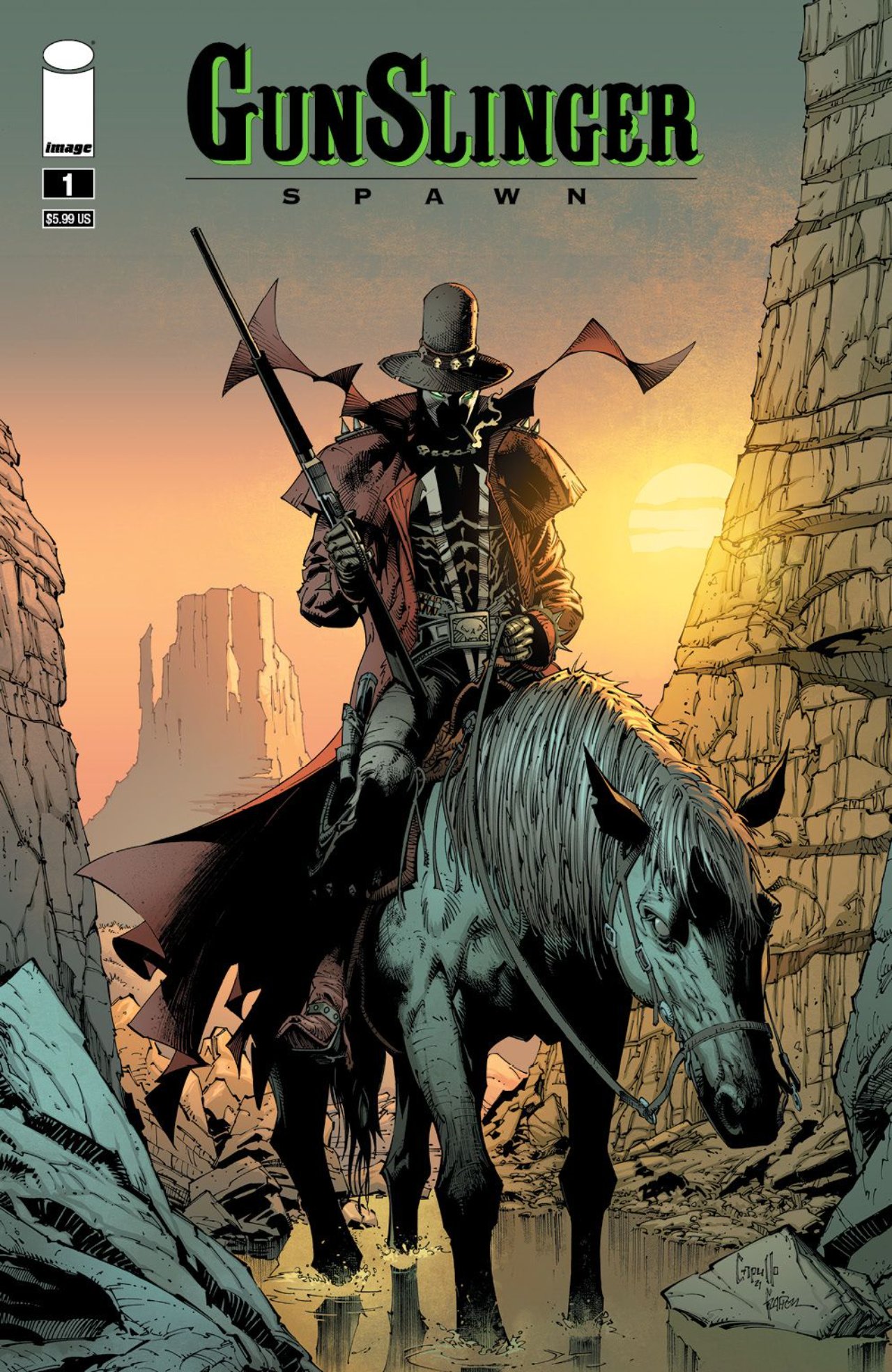 Gunslinger Spawn #1, copertina