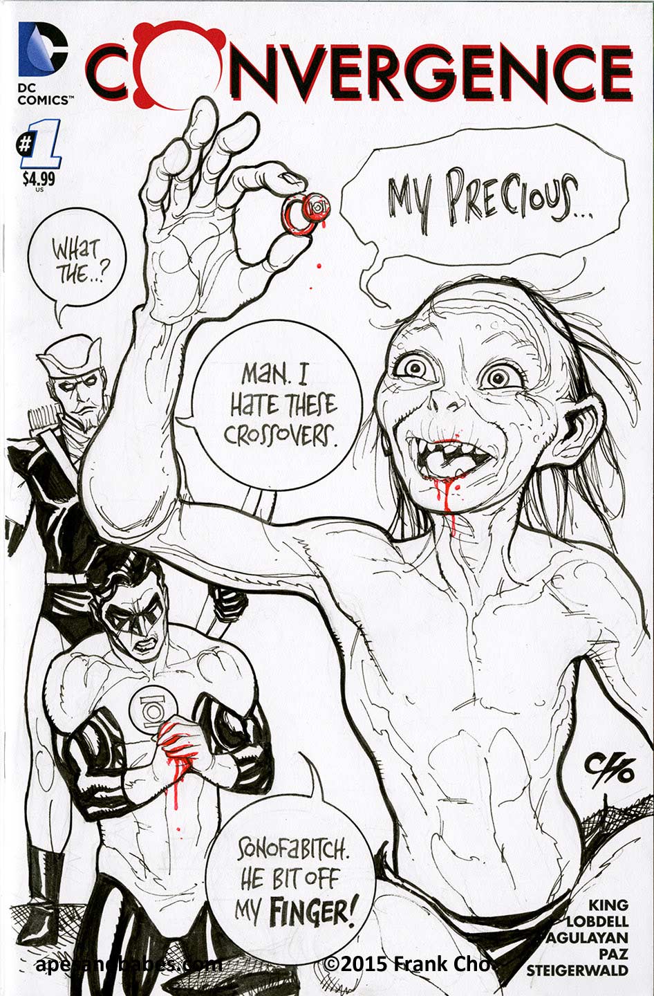 Gollum con l'anello del potere, di Frank Cho