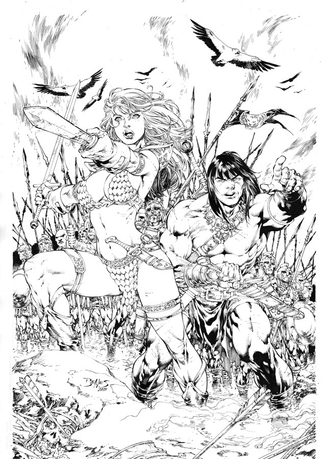 Red Sonja - Conan, variant cover di Benes, BN