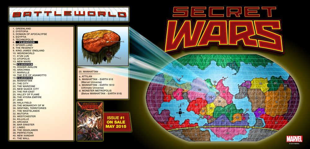 Secret Wars: la mappa di Battleworld