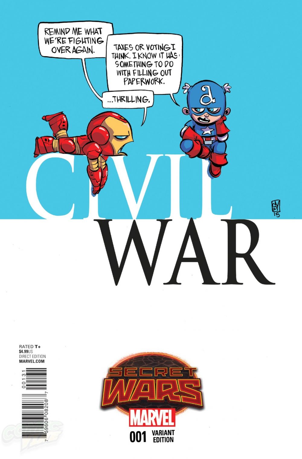 Civil War #1, variant cover di Skottie Young