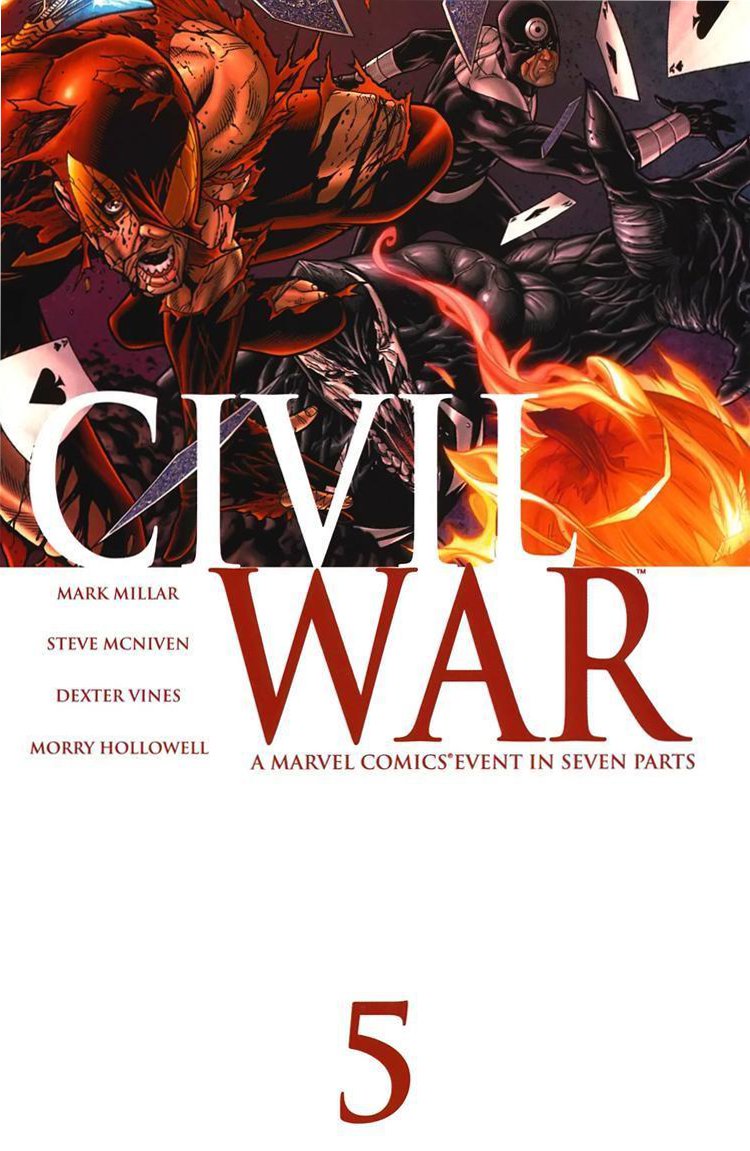 Civil War #5, copertina di Steve McNiven