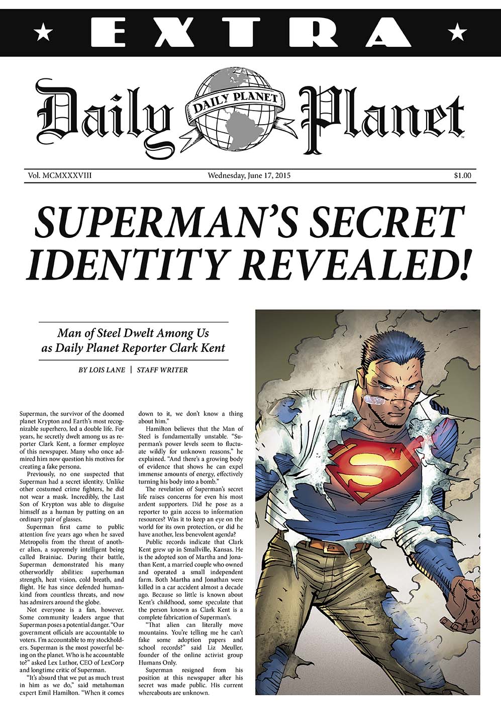 Superman, articolo Daily Planet