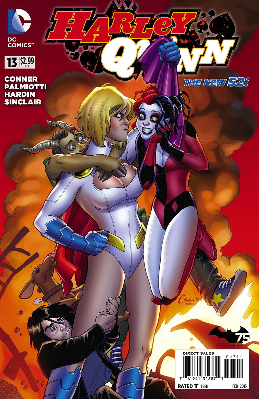 Harley Quinn/Power Girl #13, copertina di Amanda Conner