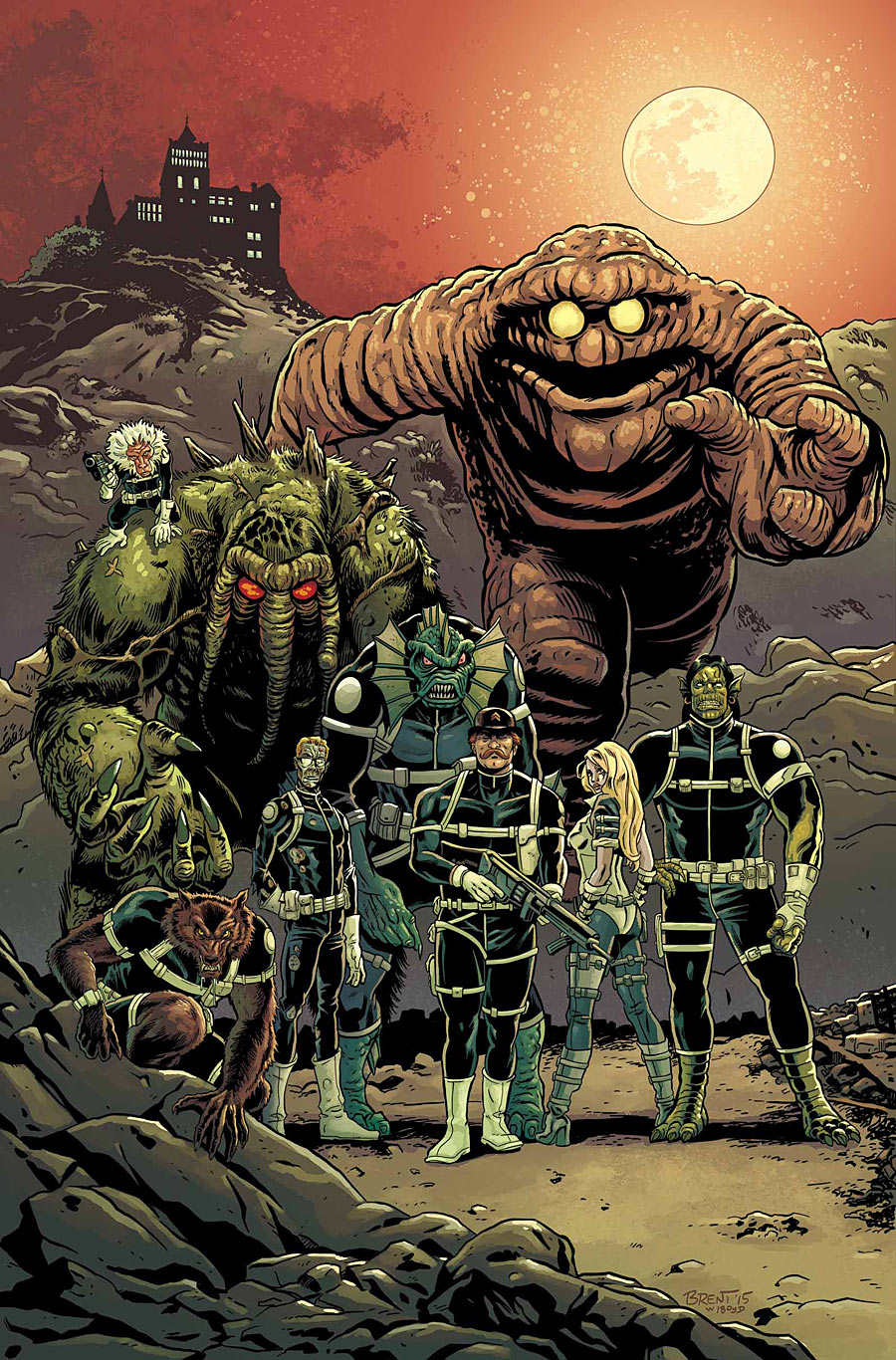 Howling Commandos of S.H.I.E.L.D. #1, copertina di Brent Schoonover