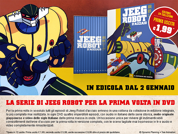 Jeeg Robot d'Acciaio con La Gazzetta dello Sport