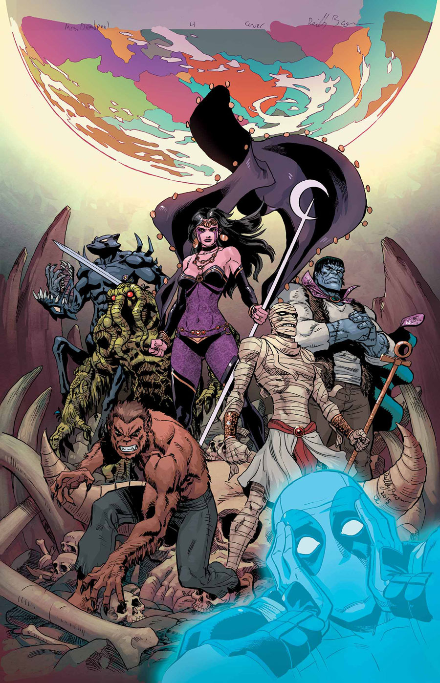 Mrs. Deadpool and the Howling Commandos #4, copertina di Reilly Brown