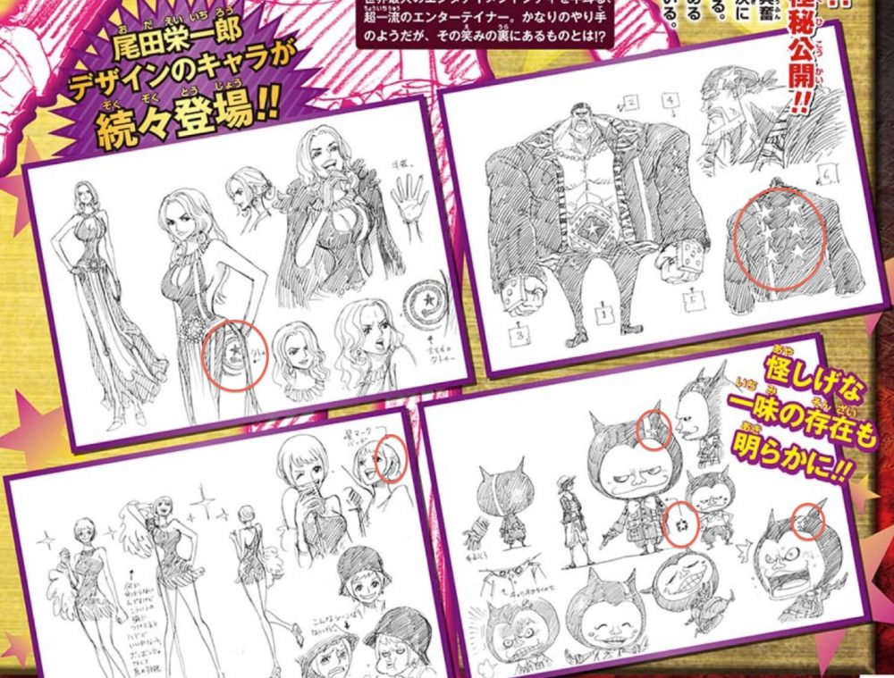 One Piece Gold, studi personaggi 02