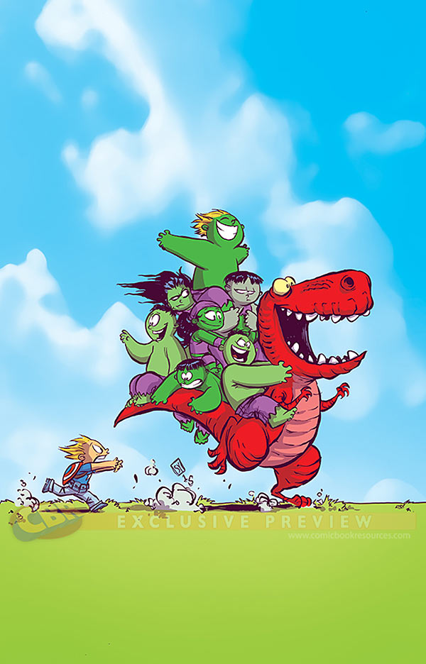 Planet Hulk #1, variant cover di Skottie Young