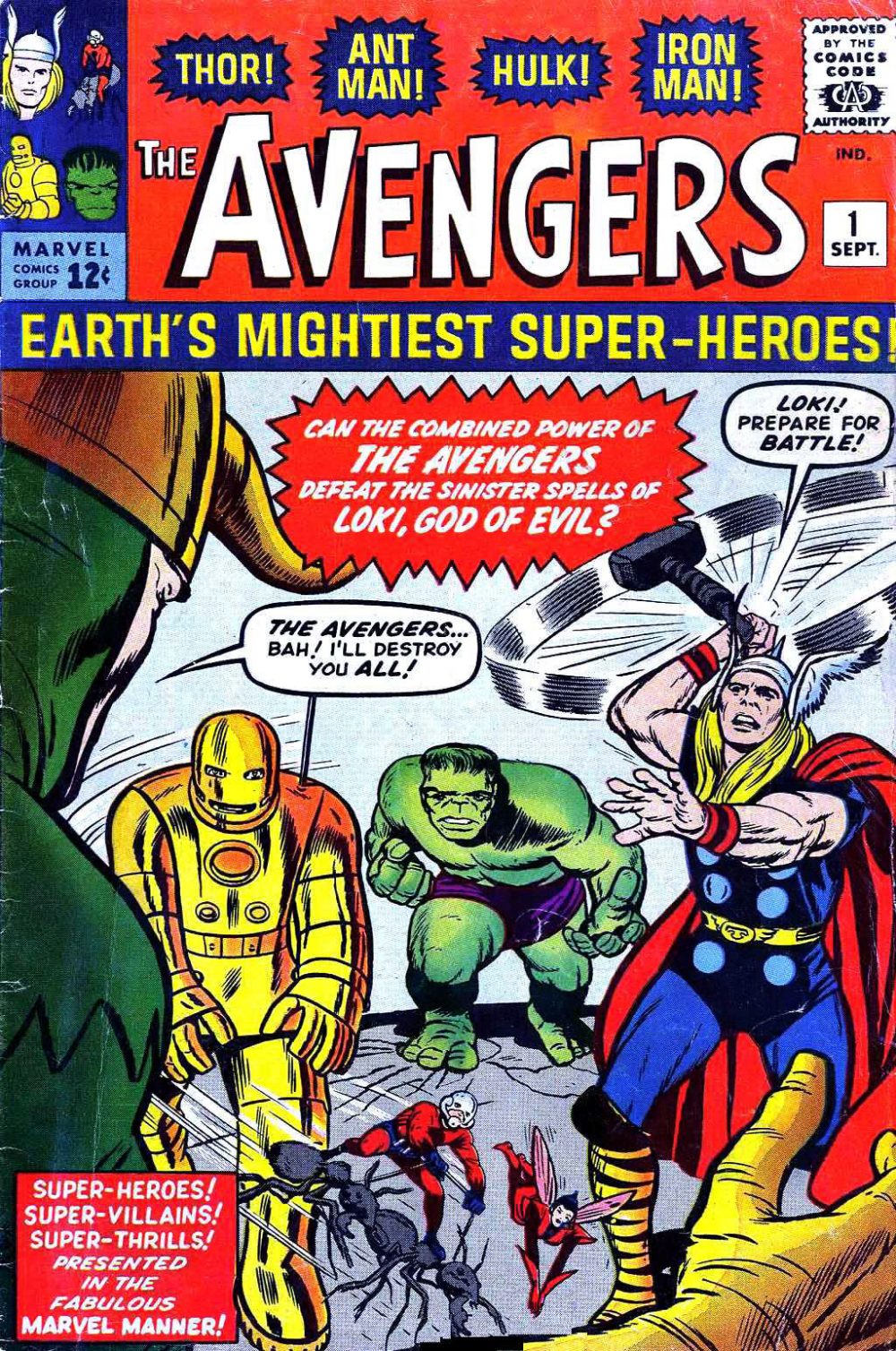 Primo numero americano della serie a fumetti The Avengers n. 1 1963