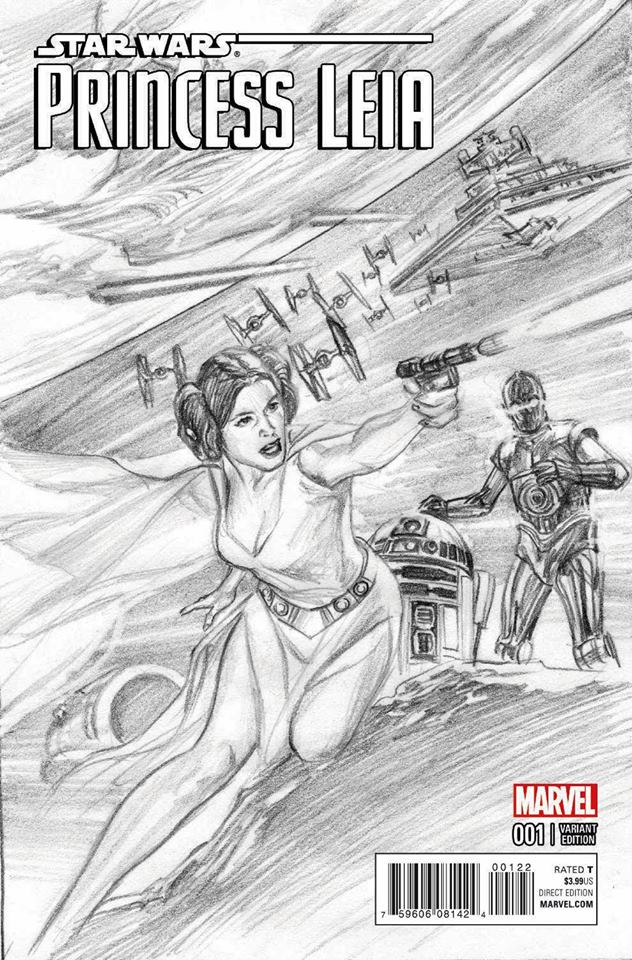 Princess Leia #1, variant cover di Alex Ross, versione sketch