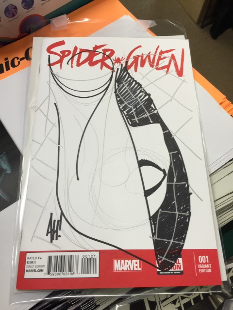 Spider-Gwen #1, variant Hughes b/n