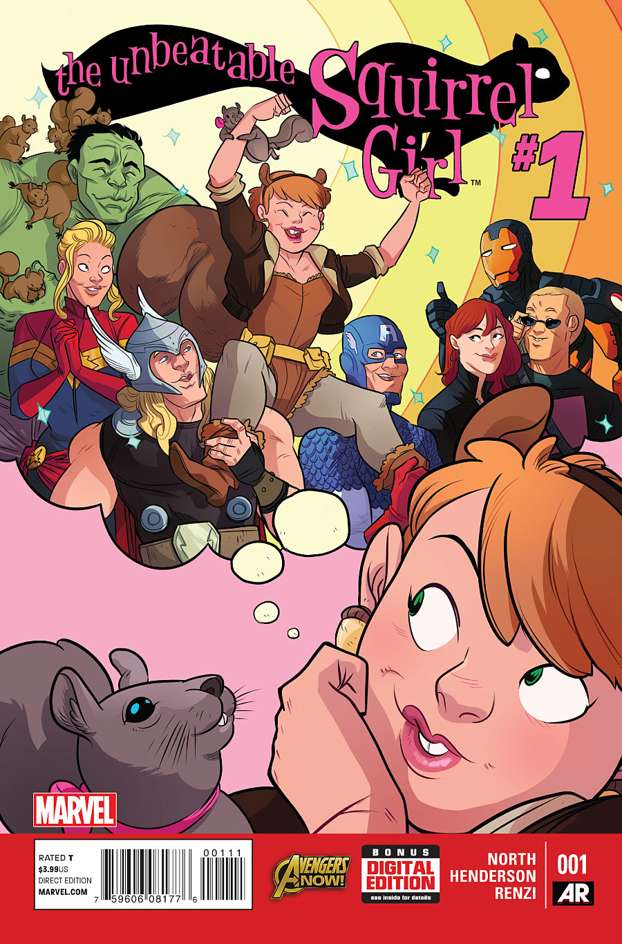 Umbeatable Squirrel Girl #1, copertina di Erica Henderson (con grafica)