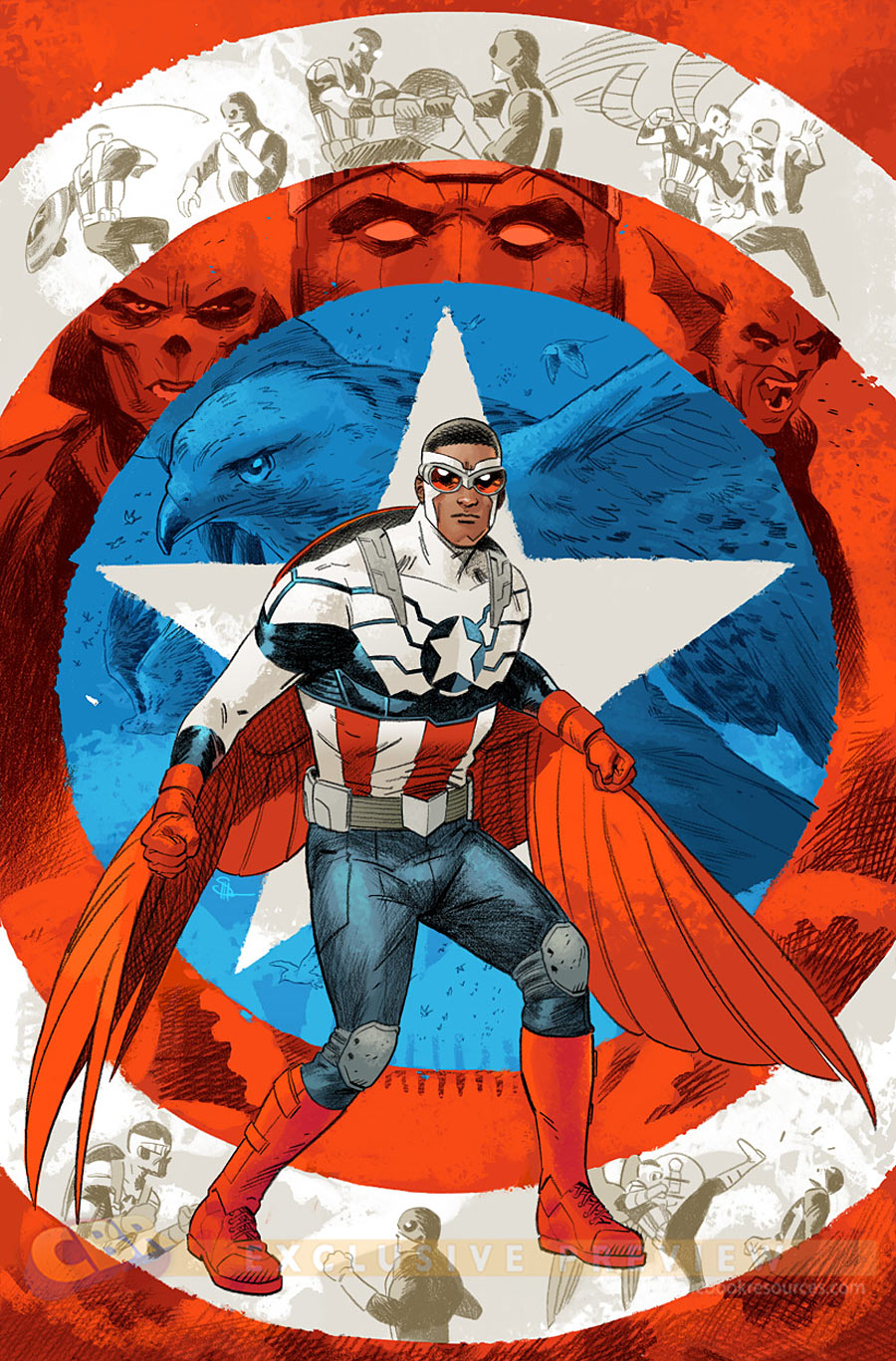 Sam Wilson Captain America, copertina di Daniel Acuna