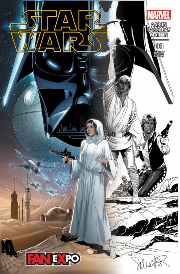 Star Wars #1, variant cover Dallas FanExpo bianco e nero