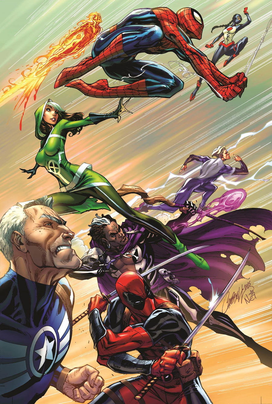 Uncanny Avengers#1, variant cover di Campbell