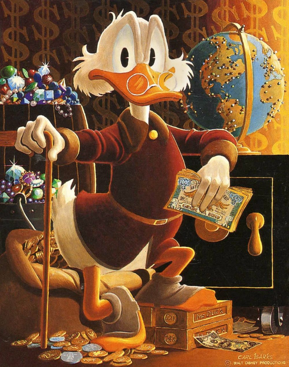 Zio paperone dipinto da Carl Barks