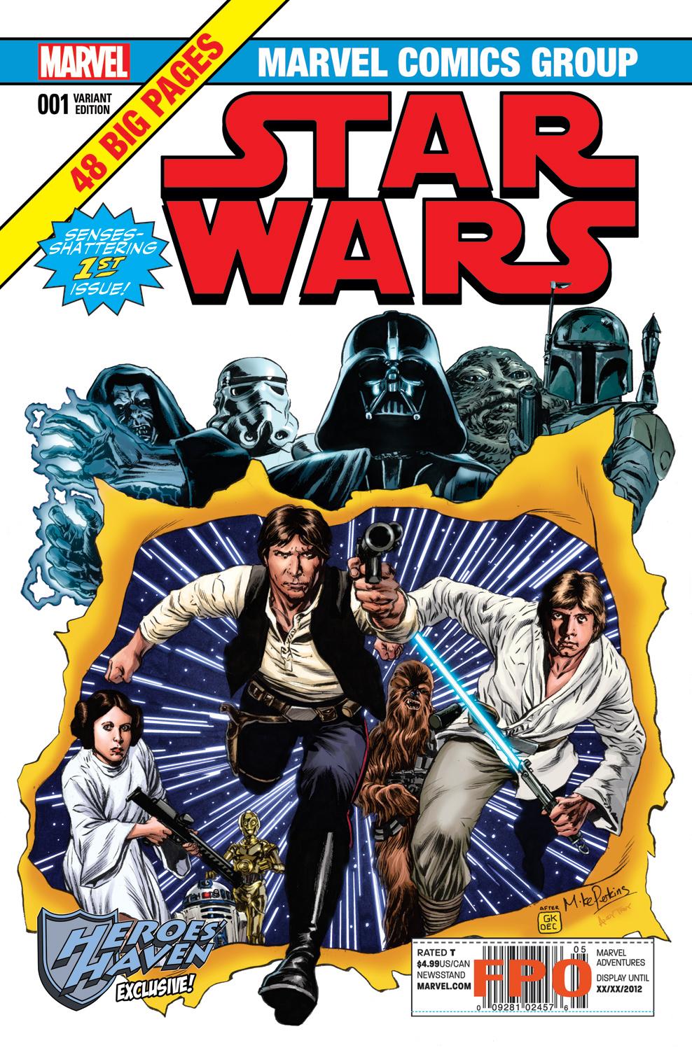 Star Wars #1, variant cover di Mike Perkins