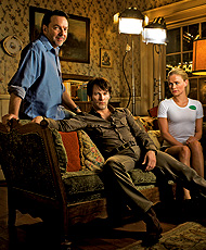 Alan Ball sul set di True Blood con Stephen Moyer e Anna Paquin