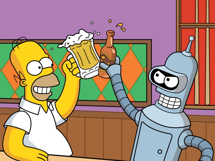 futurama-simpson-crossover