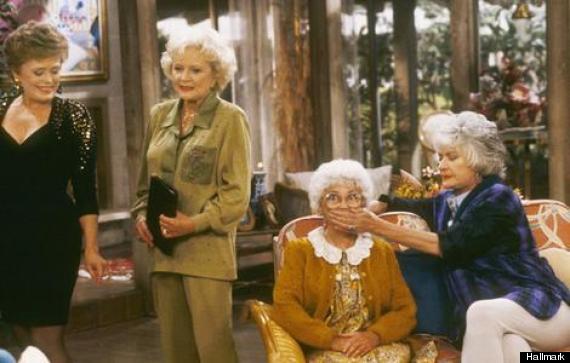 Estelle Getty, with cast of "The Golden Girls", shown in an undated handout photo.